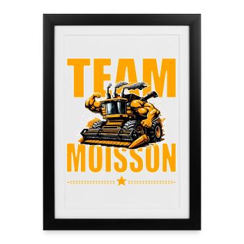 Team moisson humour moissonneuse bodybuildée - Affiche encadrée (27 × 37 cm) - noir - Devant