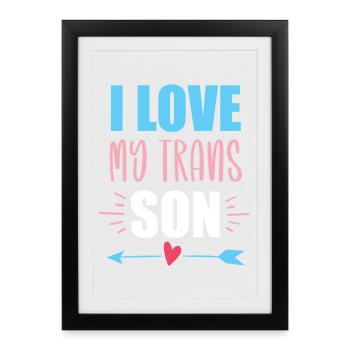 Mois de la fierté LGBTQ - J’aime ma fille trans - Affiche encadrée (27 × 37 cm) - noir - Devant