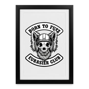 Eurasier | Fuzz Rocker Biker - Affiche encadrée (27 × 37 cm) - noir - Devant