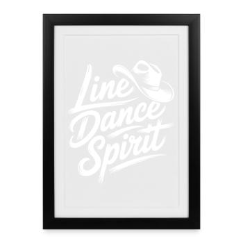 Line Dance Spirit: Western Rhythm - Framed poster (27 × 37 cm) - black - Front