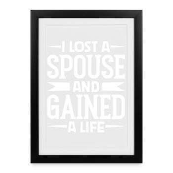 Conjoint perdu - Vie gagnée - Affiche encadrée (27 × 37 cm) - noir - Devant