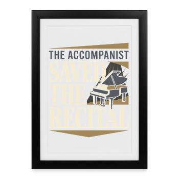 Pianiste accompagnateur Chœur Pianiste Accompagnateur musical - Affiche encadrée (27 × 37 cm) - noir - Devant