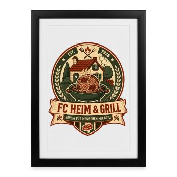 FC Heim & Grill - Gerahmtes Poster (27 × 37 cm) - Schwarz - Vorne
