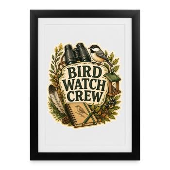 BIRD WATCH CREW Clouds - Framed poster (27 × 37 cm) - black - Front