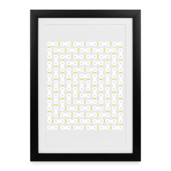 Bicycle Chain Pattern - Framed poster (27 × 37 cm) - black - Front