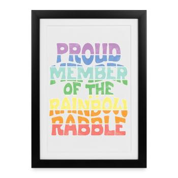 Proud member of the rainbow rabble - Gerahmtes Poster (27 × 37 cm) - Schwarz - Vorne