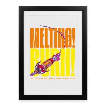 MELTING! Wall Of Fire - Framed poster (27 × 37 cm) - black - Front