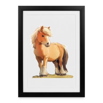 Cheval - Affiche encadrée (27 × 37 cm) - noir - Devant