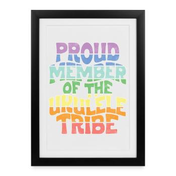Proud Member of the Ukulele Tribe - Framed poster (27 × 37 cm) - black - Front