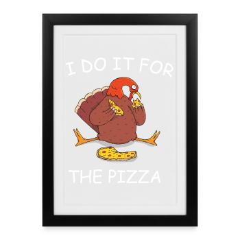 Pizza à la dinde Thanksgiving - Affiche encadrée (27 × 37 cm) - noir - Devant