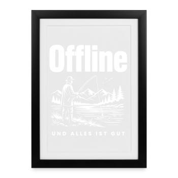 Natur statt Handy - Gerahmtes Poster (27 × 37 cm) - Schwarz - Vorne