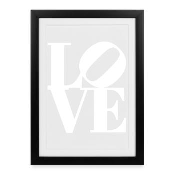 T-shirt iconique au design pop art d’amour - Affiche encadrée (27 × 37 cm) - noir - Devant