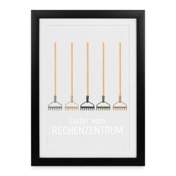 Leiter vom Rechenzentrum Gartenoutfit Gartenarbeit - Gerahmtes Poster (27 × 37 cm) - Schwarz - Vorne