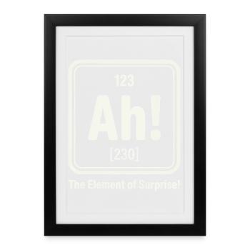 Element of surprise Ah! - Framed poster (27 × 37 cm) - black - Front