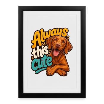 Ungarischer Pointer - Gerahmtes Poster (27 × 37 cm) - Schwarz - Vorne