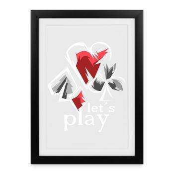 Lets Play Gaming Games Games Cards Cards - Framed poster (27 × 37 cm) - black - Front