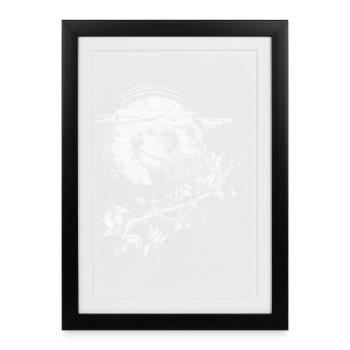 Ferret on the background of the moon - Framed poster (27 × 37 cm) - black - Front