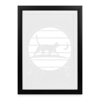 Cat in the Moonlight – Night Walk - Framed poster (27 × 37 cm) - black - Front