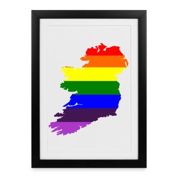 Gay Pride Ireland Irish Rainbow Flag - Framed poster (27 × 37 cm) - black - Front