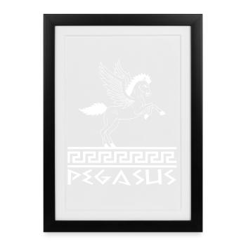 White Pegasus Horse - Framed poster (27 × 37 cm) - black - Front