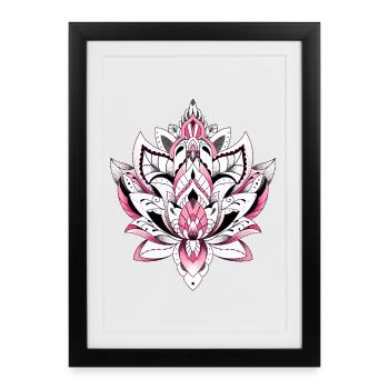 Lotus Mandala Pink Color - Framed poster (27 × 37 cm) - black - Front