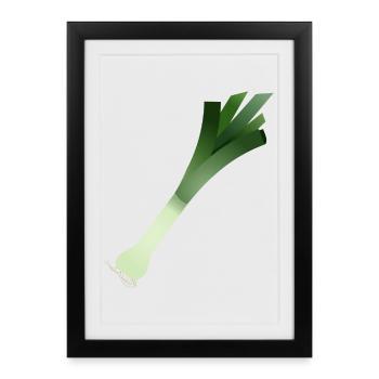 A bar of leeks / porree - Framed poster (27 × 37 cm) - black - Front