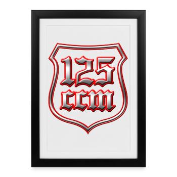 125ccm Armoiries durs et bikers cool - Affiche encadrée (27 × 37 cm) - noir - Devant