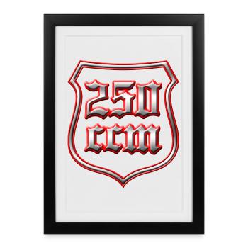 250ccm armoiries durs et bikers cool - Affiche encadrée (27 × 37 cm) - noir - Devant
