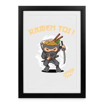 Bring back you Ninja Japanese cuisine Humor Japan - Framed poster (27 × 37 cm) - black - Front