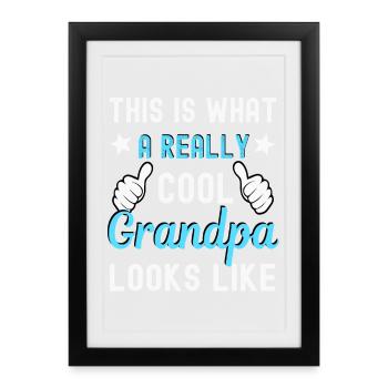 Grand-père grand-père - Affiche encadrée (27 × 37 cm) - noir - Devant