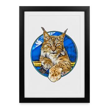 Lynx Wildcat Liberté - Affiche encadrée (27 × 37 cm) - noir - Devant