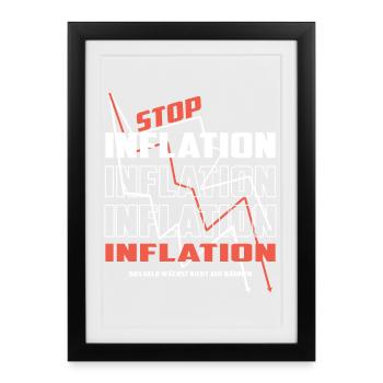 Stop Inflation - Framed poster (27 × 37 cm) - black - Front