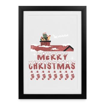 Merry Christmas at home - Framed poster (27 × 37 cm) - black - Front
