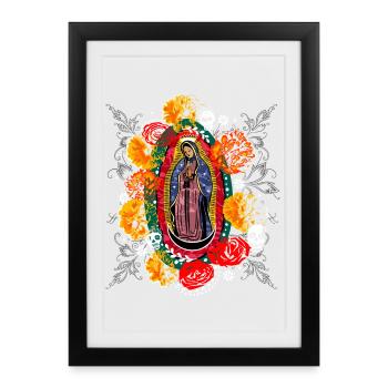Halloween Jour des morts Guadalupe - Affiche encadrée (27 × 37 cm) - noir - Devant