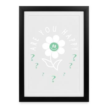 Êtes-vous heureux, demanda la fleur. - Affiche encadrée (27 × 37 cm) - noir - Devant