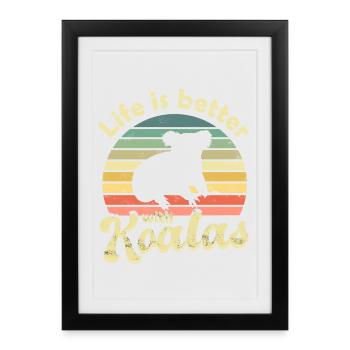 Koala Koala Ours - Affiche encadrée (27 × 37 cm) - noir - Devant