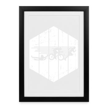 Triathlon Competition - Framed poster (27 × 37 cm) - black - Front