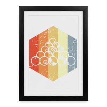 Billard vintage - Affiche encadrée (27 × 37 cm) - noir - Devant