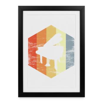 Piano à queue vintage - Affiche encadrée (27 × 37 cm) - noir - Devant