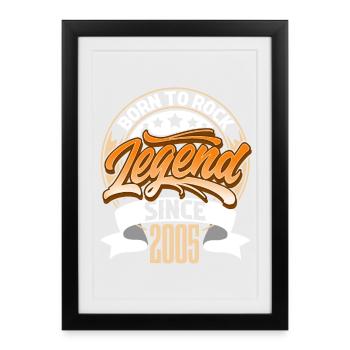 2005 Year of birth Birthday Legend Born To Rock - Framed poster (27 × 37 cm) - black - Front