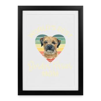 Chien Border Terrier - Affiche encadrée (27 × 37 cm) - noir - Devant