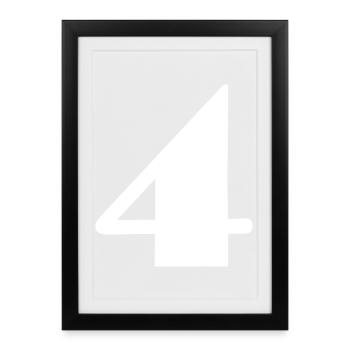 4,4 ANS,4e ANNIVERSAIRE,ANNIVERSAIRE 4 ANS - Affiche encadrée (27 × 37 cm) - noir - Devant