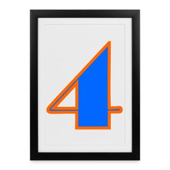 4 ANS,4e ANNIVERSAIRE,ANNIVERSAIRE 4 ANS,QUATRE - Affiche encadrée (27 × 37 cm) - noir - Devant