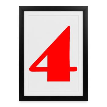 4,4 ANS,4e ANNIVERSAIRE,ANNIVERSAIRE 4 ANS - Affiche encadrée (27 × 37 cm) - noir - Devant