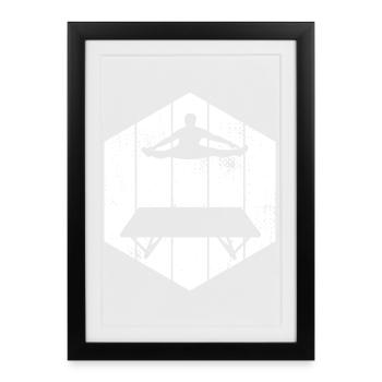 Lustiger Trampolinspringer - Gerahmtes Poster (27 × 37 cm) - Schwarz - Vorne