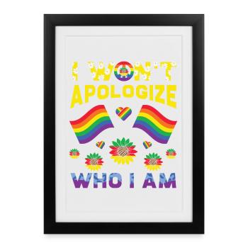 LGBT, arc-en-ciel, pride - Affiche encadrée (27 × 37 cm) - noir - Devant