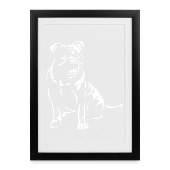 Vieux bouledogue anglais « Black Edition » - Affiche encadrée (27 × 37 cm) - noir - Devant