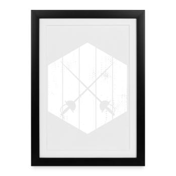 Fencing Swords Sketch - Framed poster (27 × 37 cm) - black - Front