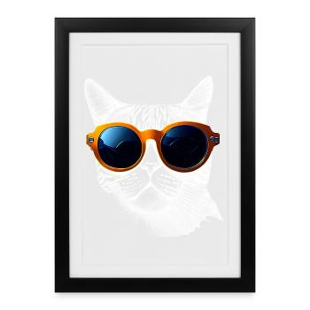 Cool cat vibes - Framed poster (27 × 37 cm) - black - Front