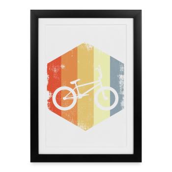 Retro BMX - Framed poster (27 × 37 cm) - black - Front